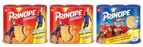Pack - 1 Príncipe Original Galletas Rellenas de Crema de Chocolate con Leche Formato Ahorro 3 x 300g + 2 Príncipe Maxi Choc Galletas Rellenas de Doble Crema de Chocolate con Leche Familiar 3 x 250g