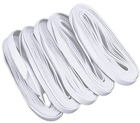 Operitacx elastisch Flache Ohrringe geflochtener Gürtel Stretchbänder Stretchband Kordelrolle Todespfeife Nähband Perlen Nähgarn Strickspule Kleidung Gummiband Zubehör Weiß