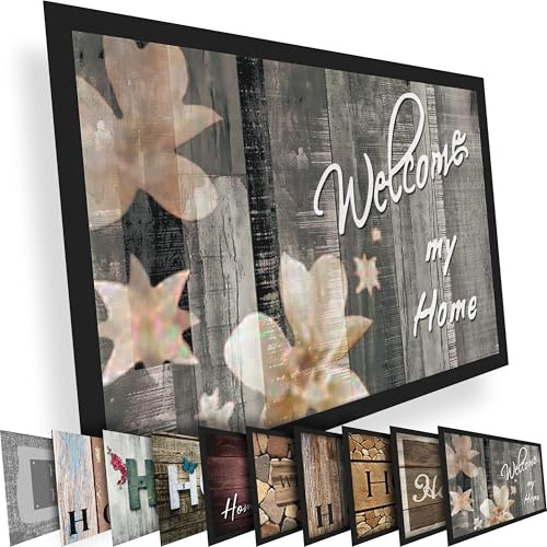 Valia Home Hochwertige Fußmatte 60x80 cm (Large) – Schmutzfangmatte für Innen & Außen, rutschfest mit hoher Saugkraft – vielseitige Designs, ideal für Haustür, Terrasse, Eingangsbereich & Flur