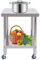 PUDLOR Edelstahl Arbeitstisch, 60X60x85cm Mobiler Arbeitstisch mit 4 Universalrädern mit Rollen Edelstahl-Grilltisch Küche Bar Restaurant Gewerblicher Ablagetisch Mobiler Arbeitstisch