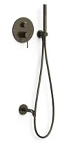 TRES 26228006KMB STUDY - Kit de grifo monomando empotrado de 2 Vías Rapid-Box para Bañera y Ducha Color Negro Bronce