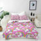 ANHOPE Rosa Hintergrund Einhorn Wolke Bettwäsche Set 3 Teilig Bettbezug 200x220 cm & 2 Kissenbezug 80x80 cm Microfaser Bettbezüge mit Reißverschluss Weich Bettdeckenbezug Set für Kinder Mädchen