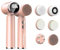 PURENIN - 6in1 Set - Elektrische Gesichtsreinigungsbürste, auch für unterwegs, 360 Grad Rotation des Bürstenkopfes, wasserdicht nach IPX6, elektrischer Gesichtsreiniger (Rosa)