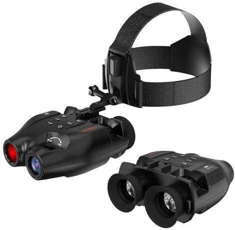 Night Vision Goggles Head Mounted, Rechargeable 984FT Digital Infrared Binoculars,Photo,1080P Video Recording,5×Digital Zoom,Hands Free Night-Vision Goggles with 32GB TF Card,Adjustable Head Straps