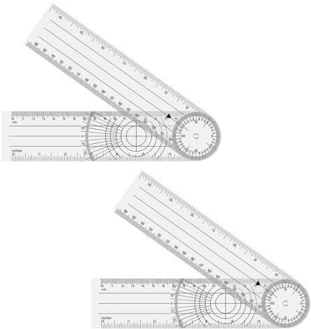 CPJJ 2 Pezzi Goniometro medico, goniometro 360 gradi,goniometro per colonna vertebrale, goniometro medico, Righello ortopedico Goniometro Angolo Righello medico Strumento