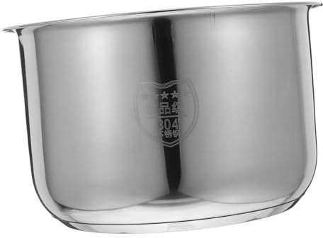 BIUDECO Universal Rice Cooker Inner Pot Replacement Stainless Steel Rice Cooker Liner Compatible with Zojirushi and Aroma Models and Easy to Clean 5 Cup Capacity