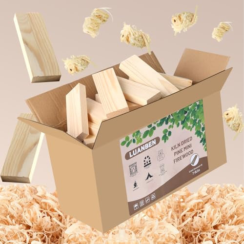 Mini-Kiefernholz, 12,7 cm lang, hochwertiges ofengetrocknetes Kiefernholz, perfekt für Ooni, Solo, Bertello, Pizzaofen, Kamin, Tisch-Feuerstelle, Solo-Herd, Mesa-Hartholz (12,7 cm Mini-Kaminholz)