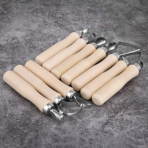 10 Schnitzwerkzeuge, DIY-Wachs-Ton-Skulpturformer, Holzgriff-Set-Zubehör, Ideal für Kunsthandwerk-Schnitz-Enthusiasten, Geeignet für Skulptur-Schnitz-Modellwerkzeuge für