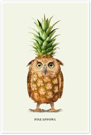 Pineappowl Poster von Jonas Loose 40 x 60 cm Grün Wandbilder Wanddeko