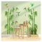 Codulu Stickers muraux en bambou vert oiseaux pour salon, chambre à coucher, cuisine, canapé, arrière-plan TV, décoration murale