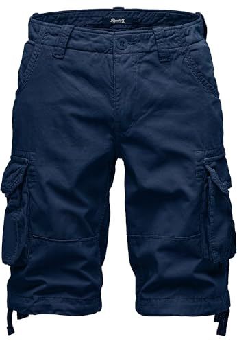 REPUBLIX Herren Cargoshorts Männer Kurze Bermuda Hose Regular Fit R7034 Navyblau W36