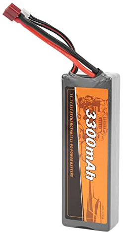 Fafeims Batterie Lipo RC 3300 MAh, Batterie au Lithium 11,1 V 35C avec Prise Femelle en T, Temps de Travail Longue Durée pour Voitures RC 1/10 1/12 1/8