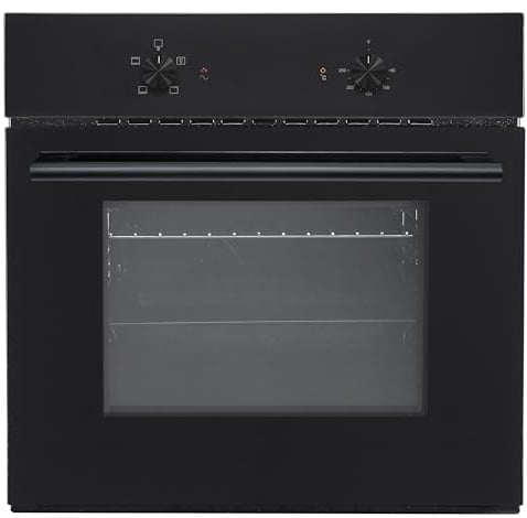 Respekta Einbaubackofen Richard | Autarker Backofen | 60 Liter Garraum | Energieeffizienzklasse A | 3 Beheizungsarten | LED-Beleuchtung | schwarzes Glas | Einbaubackofen 60 cm