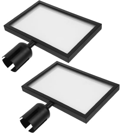 Ciieeo Support de Panneau de Surveillance en Acier Inoxydable Noir 2pcs pour Affichage A4 Horizontal, Usage Extérieur, Design Élégant, pour Banques et Aéroports