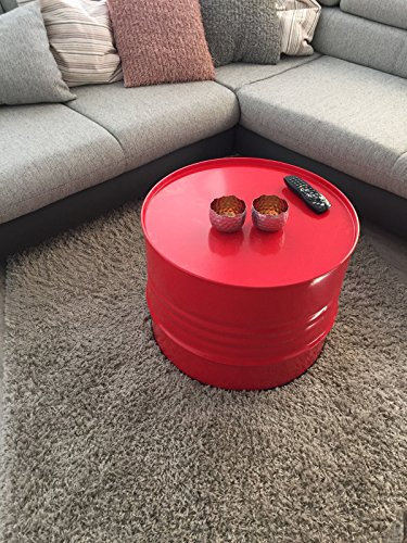 Fassmöbel Beistelltisch Ölfass Tisch Fass Design Möbel Couchtisch Rot Ø 57cm