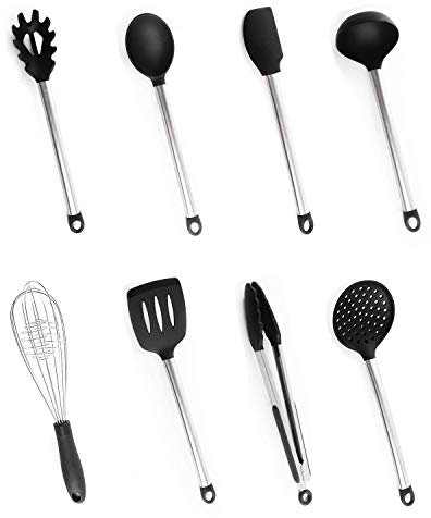 LANGING 8 Piezas Cocina Accesorios Utensilios de Cocina Silicona de Calidad alimentaria