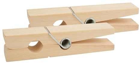 VBS Holzklammer Maxi Set 2 Wäscheklammern 18 cm aus Holz und Metall