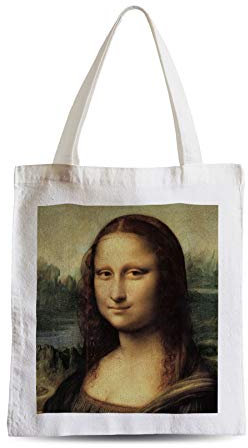 Fabulous Große Einkaufstasche Tragetasche Die Mona Lisa Leonardo da Vinci Malerei Meisterwerk