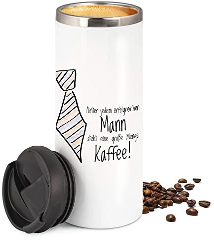 GRAZDesign Thermobecher Kaffeebecher Spruch lustig, Coffee to go Becher, Geschenk für Papa, Freund, Kollege, 450 ml Travel Mug Weiß