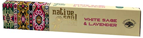 Chakra Räucherstäbchen Green Tree Native Soul Incense White Sage & Lavender 15gr.