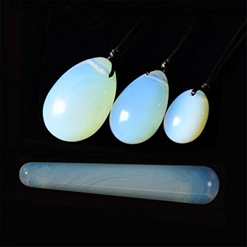 HELLOYOUNG quarzo rosa uova di giada uova cono di giada ginnico massaggiatore palla cono di cristallo uova altre (benessere e relax) (Opal egg set)