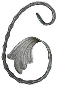 UHRIG ® Schnörkel - Elemento decorativo in ferro battuto, per ringhiere di recinzione, 150 mm, larghezza 100 mm, 12 x 6 mm