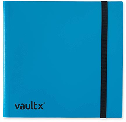 Vault X 12 Pocket Strap Trading Card Binder 480 Cards Side Loading (Blue) | Holds 480 standard-size TCG cards in 20 side-loading 12-pocket pages. Padded, water-resistant cover.