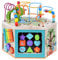 Teamson Kids Wooden Activity Cube Baby Toys, 7 in 1, Educational with Abacus, Xylophone, Bead Maze, Animal and Shapes, Age 1 Year +