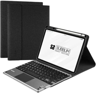 SUBBLIM Funda con Teclado Retroiluminado Touchpad iPad Pro 11 2021/2020 Negro Keytab Pro Bl BT Touchpad Teclado Retroiluminado Diseño Ultra Slim Sistema Magnético Slot Apple Penci