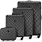 WITTCHEN Reisekoffer 4er Koffer-Set Rollkoffer Trolley Handgepäck Hartschale aus ABS mit 4 Spiner Rollen Zahlenschloss Teleskopgriff Classic line Schwarz