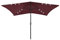 vidaXL Sombrilla de Jardín con LED y Palo de Acero, Parasol Protector, Refugio Solar, Paraguas para Playa Patio Exterior, Rojo Burdeos 2x3 m