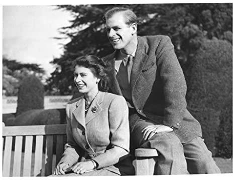 Fabulous Poster Plakat Queen Elizabeth II Prinz Philip Alt Foto Königin von England Vintage