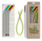 Softy Straws Premium Reusable Stainless Steel Drinking Straws with Silicone Tips + Patented Straw Cleaners and Carrying Case - 9” Long Metal with Curved Bend for 20/30/32oz Tumblers