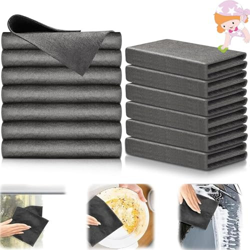 Paño De Limpieza Mágico, 10 Piezas Microfiber Cleaning Cloth, Thickened Magic Cleaning Cloth,Trapos de Limpieza Reutilizables sin Rayas,paños de Limpieza mágicos, para Ventanas, Vidrio, Automóvil