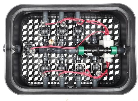 Wacredo Bewässerungsverteiler mit Premium Ventilbox | Anschlussmaterial | Verschraubungselemente | Magnetventile | Messing Druckluftanschluss mit Kugelhahn (Hauptventil & Vorfilter, 7 Stationen)