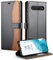 Casecret Handyhülle für Google Pixel 7 Pro 5G Hülle Premium Leder Klappbar Flip Case Wallet Magnet Magnetisch Kartenfach Klapphülle RFID Schutzhülle Lederhülle für Pixel 7 Pro Schwarz und Braun