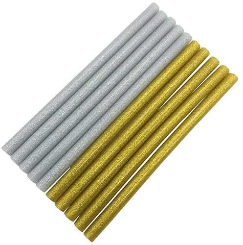 HOOCI 5pcs Gold Or Sliver 11mm*200mm Hot Melt Glue Sticks for Glue Gun Craft Phone Case Album Repair Accessories Adhesive 11mm Sticks (Color : 11mmx200mm, Size : Gold)