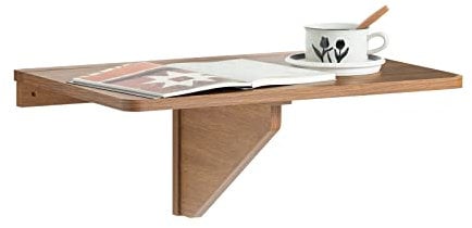 SoBuy Mesa Plegable a Muro, Escritorio Compacto, Mesa de Cocina Plegable, Diseño Salvaspacio, Extensible, Ideal para Espacios Pequeños, Cocina, Oficina, 60x40cm Vintage FWT03-PF