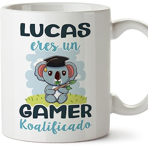 MUGFFINS Tazas Personalizadas para GAMER - En Español - Koalificados Personalizados - 11 oz / 330 ml - Regalo Personalizable original y divertido