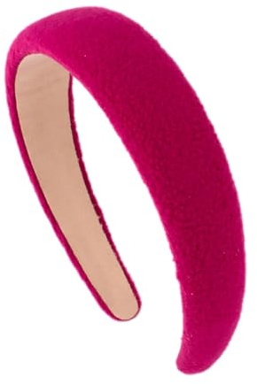 Righe e Pois - Cerchietto per capelli bombato in pile - 3 CM - hairband - confezione da 1 cerchietto (Fucsia)