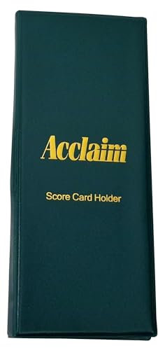 Acclaim Rigid Lawn Bowls Bowling Economy Scorecard Holder Plastic Synthetic Finish 22 cm x 10 cm with Spring Clip & Pen Loop (Green)