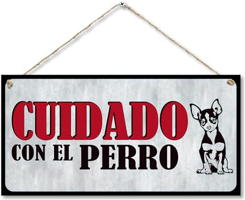 CARISPIBET ¡Cuidado con el perro! Señales de precaución señales de advertencia para la puerta de la casa puertas exteriores letrero de la casa carteles prácticos 15 x 30 cm