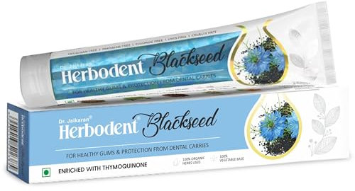 Herbodent® Black Seed Toothpaste - 185g Pack of 1 | with Natural Particles | THYMOQUINONE Improves Micro-Hardness Level of Enamel | Sensitivity & Cavities Protection | 7 Organic Herbs