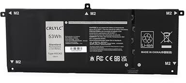 CRLYLC 53Wh H5CKD Batteria per Portatile Dell Latitude 3410 3510 Inspiron 5300 5401 5408 5501 5502 5508 5509 5400 7405 7300 7500 2-in-1 Vostro 5300 5301 5401 5501 Series 07T8CD 0TXD03 09077G Battery