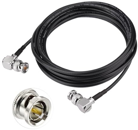 Superbat Cavo SDI BNC Angolato 5m 3G/6G/HD Doppio BNC Maschio a Angolo Retto Belden 1855A Cavo SDI Sottile 75 ohm per Blackmagic Video DVR Oscilloscopi Telecamere di Sorveglianza CCTV