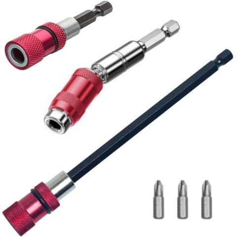 FTXanty 3 Pcs Bithalter Magnetischer 1/4 Hex-shank Trockenbau bit Magnetisch Sechskantschaft Schnellwechsel Bithalter für Elektrische Bohrmaschine Schlagschrauber Schraubenzieher