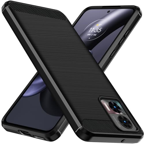 ivoler Silikon Hülle für Motorola Moto Edge 30 Neo, [Militärischer Schutz] Stoßfest Handyhülle, Dünne Weiche Flexible TPU Kratzfest Schutzhülle Anti-Fingerabdruck Case Cover, Schwarz
