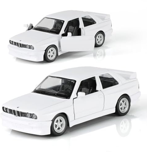 Risopen Modellauto 1/36, Metall Auto Modell mit Rückzugmotor, Druckguss Auto Spielzeug Geschenk Dekoration für erwachsenes Kind (6.weiß)