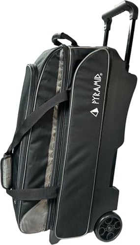 Pyramid Prime Triple Roller Bowlingtasche (Schwarz/Silber)