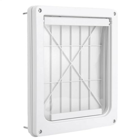 Pet Door for Cats and Dogs - Weatherproof Pet Door with Locking Panel,Tunnel Adjustable Pet Safe Dog Door Gates with Transparent Flap